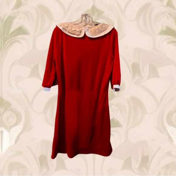 Red/Cream Babydoll Dress. (L) - Picture 2 of 4